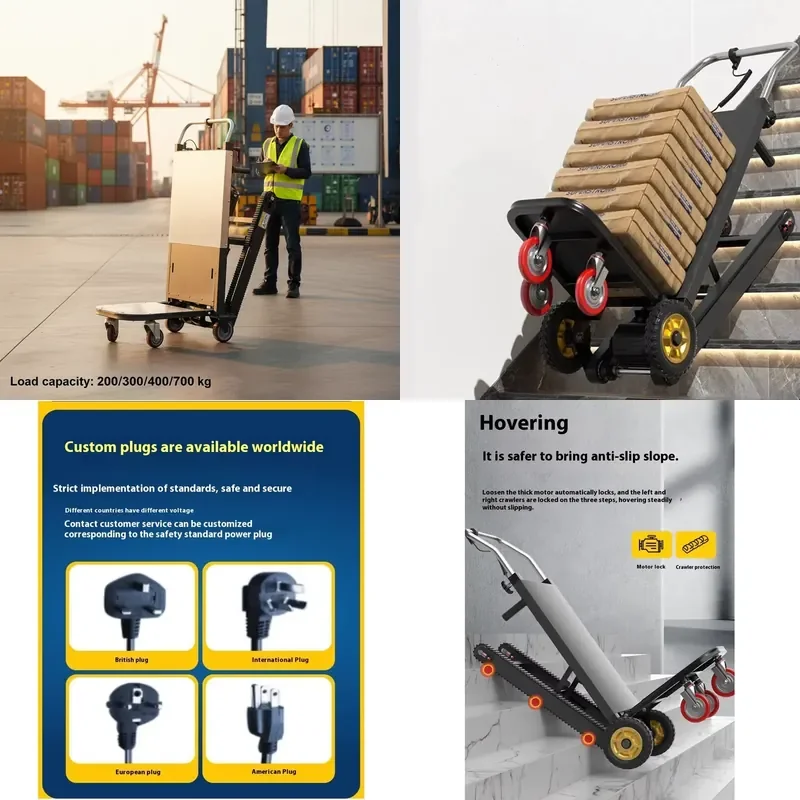 Electric Stair Climber for High Power Lithium Battery 200kg Load Capacity Stair Climbing Hand Truck
Electric Stair Climber for High Power Lithium Battery 200kg Load Capacity Stair Climbing Hand Truck