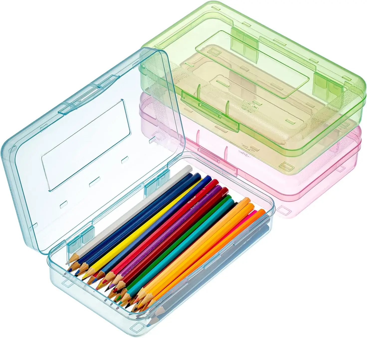 3 Pack Plastic Pencil Cases, Large Crayon Marker Organizer, Snap-Tight Lids, Clear Craft Storage Boxes
3 Pack Plastic Pencil Cases, Large Crayon Marker Organizer, Snap-Tight Lids, Clear Craft Storage Boxes