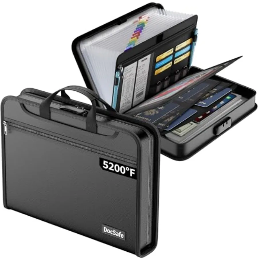 5200°F Accordion File Organizer with Lock, Fireproof Water Resistant Expanding File Folder with Multi Pockets, Document Organiz
5200°F Accordion File Organizer with Lock, Fireproof Water Resistant Expanding File Folder with Multi Pockets, Document Organiz