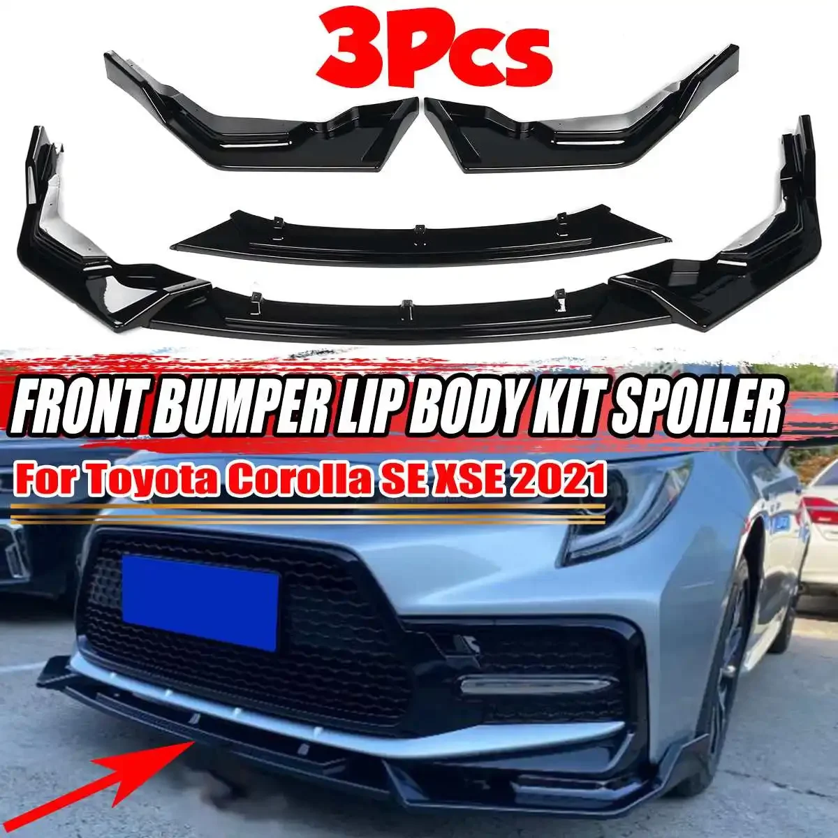 Black/Carbon Fiber Look Car Front Bumper Lip Deflector Lips Splitter Spoiler Cover Guard For Toyota Corolla SE XSE 2021 Body Kit
Black/Carbon Fiber Look Car Front Bumper Lip Deflector Lips Splitter Spoiler Cover Guard For Toyota Corolla SE XSE 2021 Body Kit
