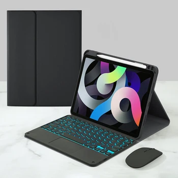 Bluetooth Keyboards and Mouse with Touchpad for iPad Air 2 3 4 10.2 Spanish French Portuguese Backlit Wirelesss Keyboard Case