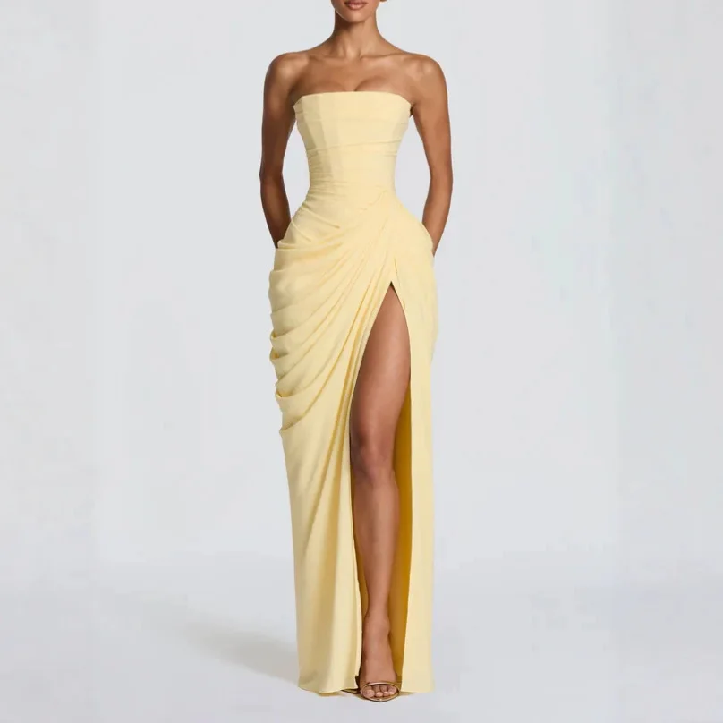Women Dresses Solid Strapless Dress Party Vestidos Shirring High Waist Elegant Floor Length Slim Fit 2026 Summer Sexy Flods
Women Dresses Solid Strapless Dress Party Vestidos Shirring High Waist Elegant Floor Length Slim Fit 2026 Summer Sexy Flods