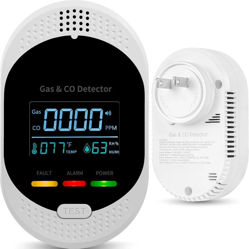 Plug in Carbon Monoxide Detector Combustible Gases Detectors,4-in-1 Co & Natural Gas Alarm Detectors with Temperature and
Plug in Carbon Monoxide Detector Combustible Gases Detectors,4-in-1 Co & Natural Gas Alarm Detectors with Temperature and