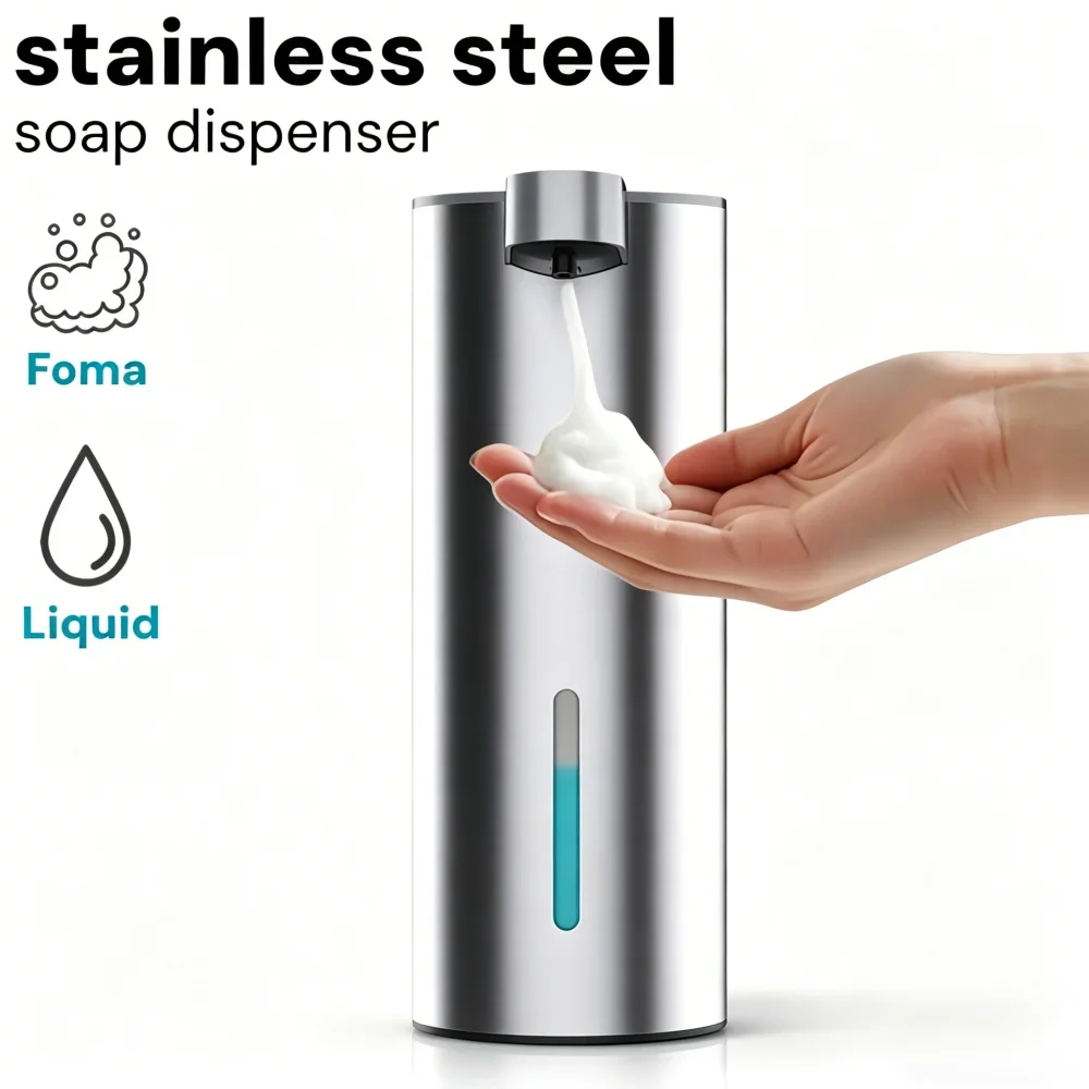 Stainless Steel Foam Soap Dispenser Automatic Touchless IR Sensor Wall Mounted Foam Liquid Soap Dispenser for Bathroom Kitchen
Stainless Steel Foam Soap Dispenser Automatic Touchless IR Sensor Wall Mounted Foam Liquid Soap Dispenser for Bathroom Kitchen