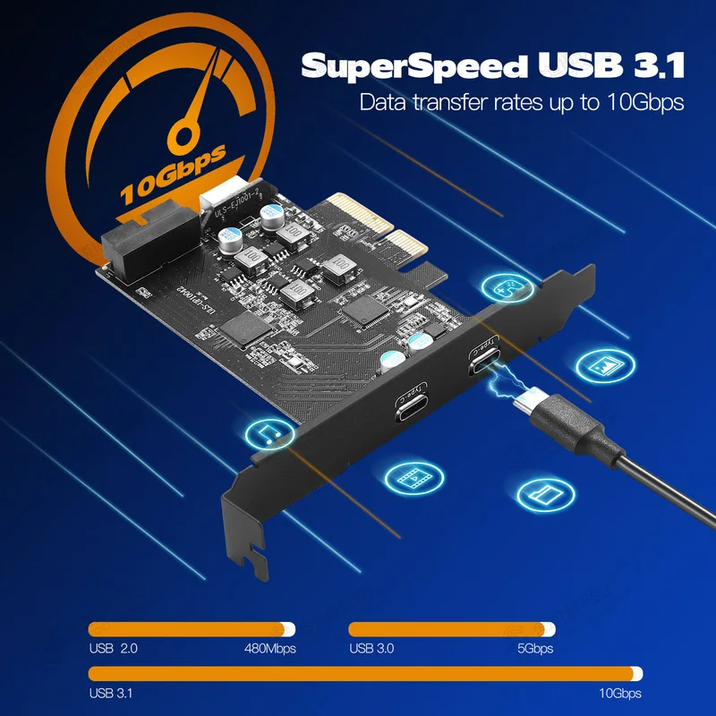 PCIe To USB 3.1 Type-c Gen2 Adapter Card with 10G 2 Port Expansion Card Internal 20/19 Pin + Type-e USB C Hub Add on Cards Riser
PCIe To USB 3.1 Type-c Gen2 Adapter Card with 10G 2 Port Expansion Card Internal 20/19 Pin + Type-e USB C Hub Add on Cards Riser