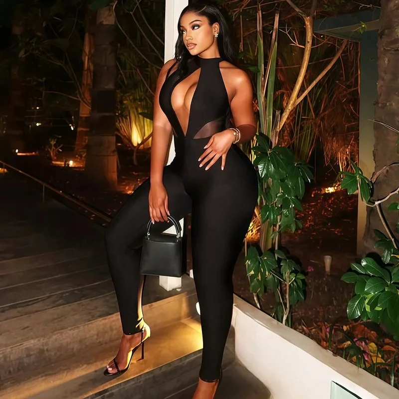 Сексуальный комбинезон-боди с вырезами для женщин: цельный наряд для клуба и вечеринок, с открытой спиной, лямкой через шею, пэчворк, бандажный, облегающий
Сексуальный комбинезон-боди с вырезами для женщин: цельный наряд для клуба и вечеринок, с открытой спиной, лямкой через шею, пэчворк, бандажный, облегающий