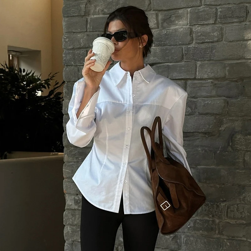 Tornova Commuting White Women's Shirt Female Casual Lapel Long Sleeve Top Single Breasted Solid Cardigan Top Female New Blouses
Tornova Commuting White Women's Shirt Female Casual Lapel Long Sleeve Top Single Breasted Solid Cardigan Top Female New Blouses