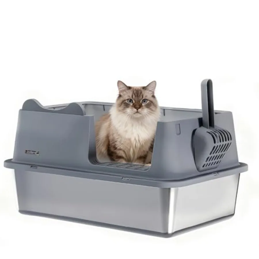 Stainless Steel Cat Litter Box, Open Top High-Sided Metal Litter Box with Scoop, Extra Large Litter Boxes for Kitty Kitten and
Stainless Steel Cat Litter Box, Open Top High-Sided Metal Litter Box with Scoop, Extra Large Litter Boxes for Kitty Kitten and