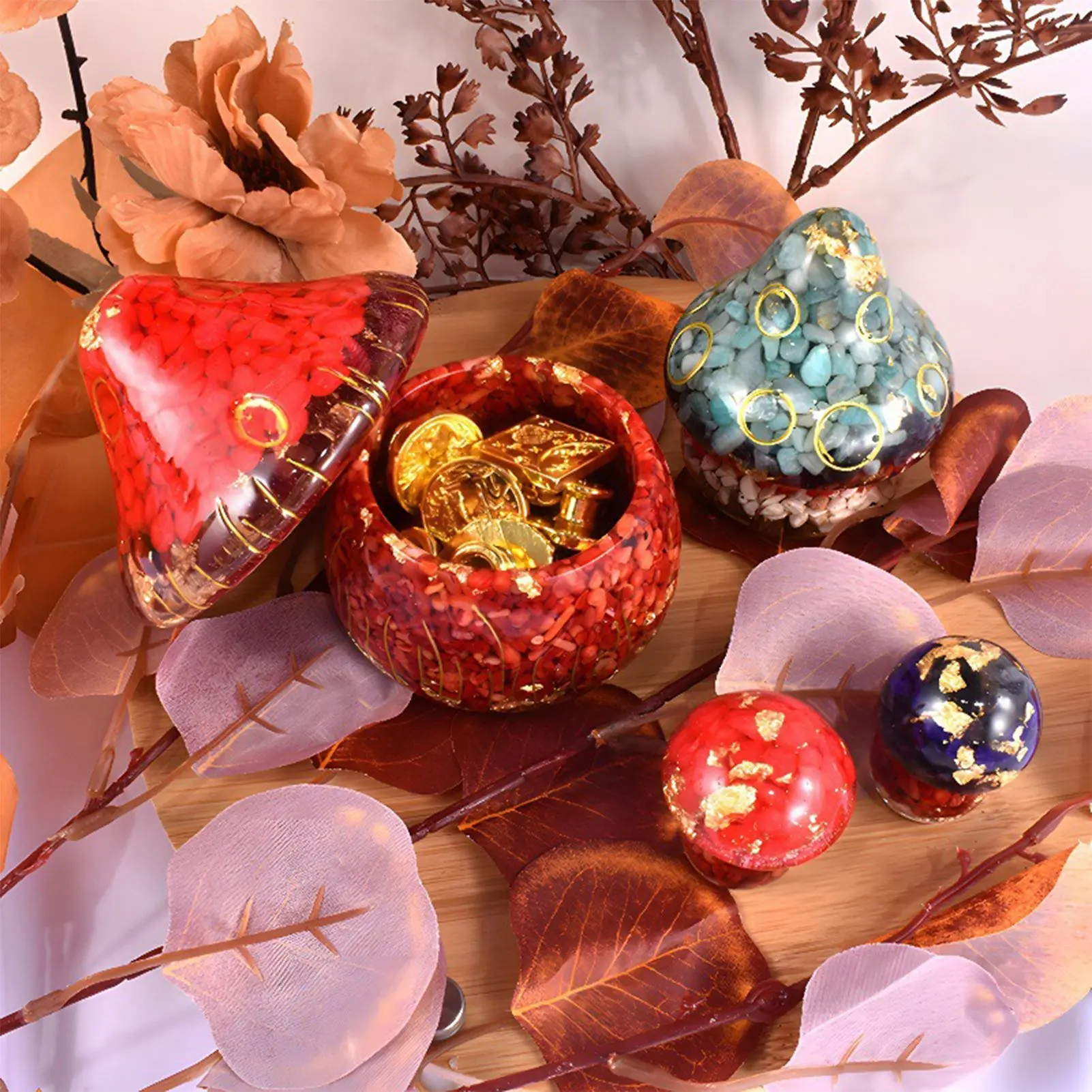 Multi-Function Mushroom Heart Storage Boxes Display Epoxy Resin Silicone Molds Making For Diy Aromatherapy For Christmas Gifts
Multi-Function Mushroom Heart Storage Boxes Display Epoxy Resin Silicone Molds Making For Diy Aromatherapy For Christmas Gifts