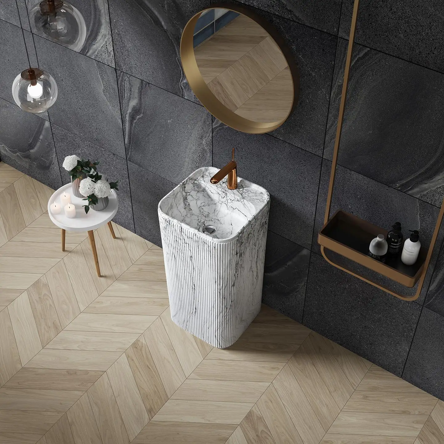 Calacatta White Marble Pedestal Sink, Italian Luxury Freestanding Basin for Villa, Stain Resistant & Eco-Friendly, Customizable
Calacatta White Marble Pedestal Sink, Italian Luxury Freestanding Basin for Villa, Stain Resistant & Eco-Friendly, Customizable