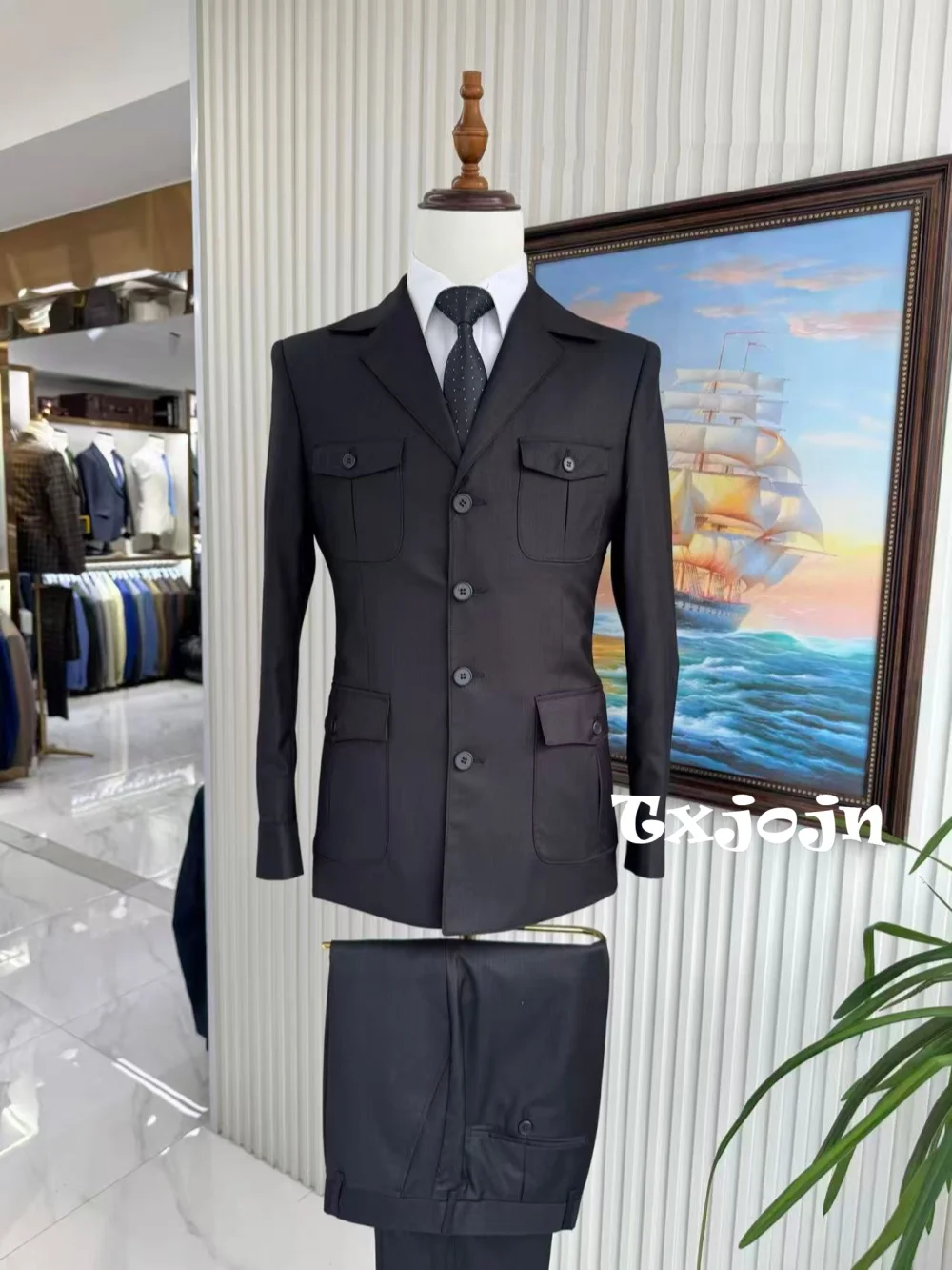 New Men's Formal Business Suit Set 2 Pieces Jacket Pants Notched Lapel Slim Fit Tuxedo For Man Wedding Groom Sets S-3XL
New Men's Formal Business Suit Set 2 Pieces Jacket Pants Notched Lapel Slim Fit Tuxedo For Man Wedding Groom Sets S-3XL