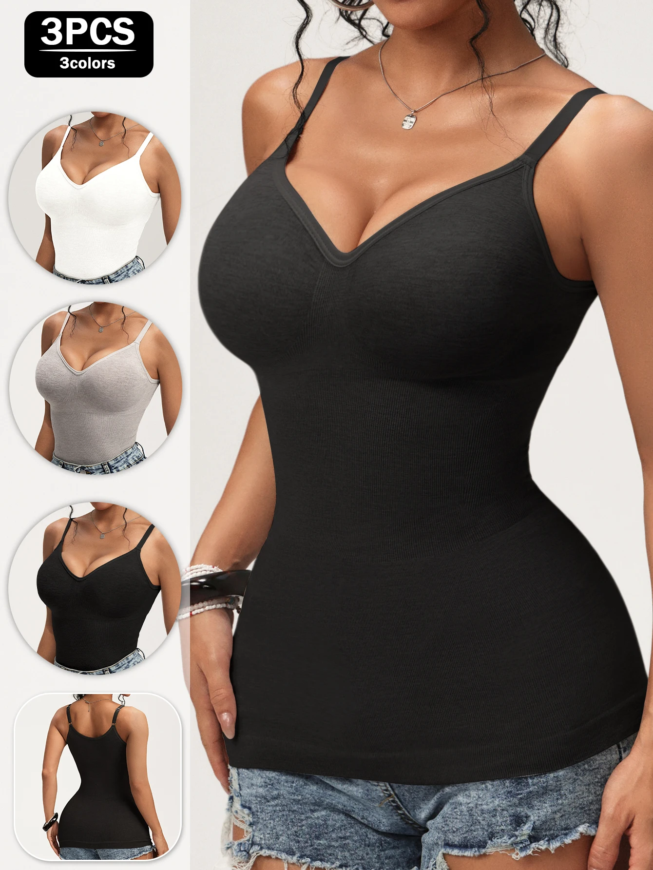 3Pcs Women's Long Camisole No Pads, Adjustable Strap Slimming Tank Top, Breathable Soft Basic Vest for Layering & Outerwear
3Pcs Women's Long Camisole No Pads, Adjustable Strap Slimming Tank Top, Breathable Soft Basic Vest for Layering & Outerwear