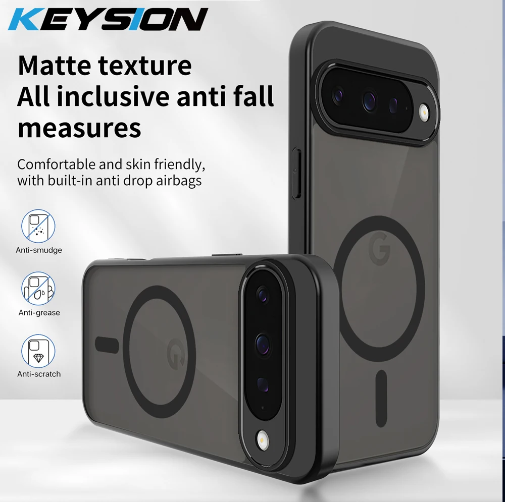 KEYSION Magnetic Phone Case for Google Pixel 10 Pro XL TPU+PC Matte Translucent Black Shockproof Cover for Google Pixel 10A 9A
KEYSION Magnetic Phone Case for Google Pixel 10 Pro XL TPU+PC Matte Translucent Black Shockproof Cover for Google Pixel 10A 9A
