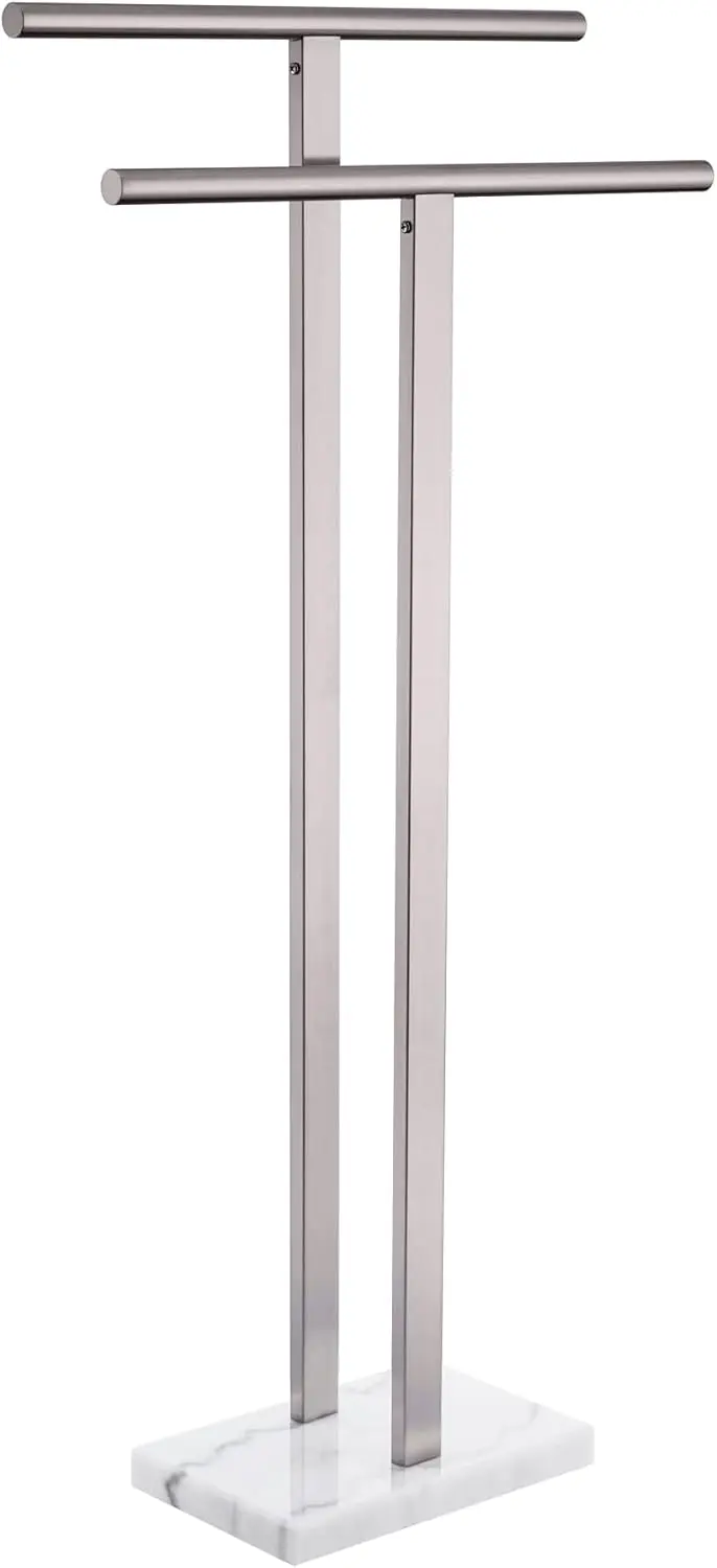 2-Tier Free Standing Towel Rack with Heavy Marble Base, Brushed Nickel Stainless Steel for Bathroom Floor
2-Tier Free Standing Towel Rack with Heavy Marble Base, Brushed Nickel Stainless Steel for Bathroom Floor