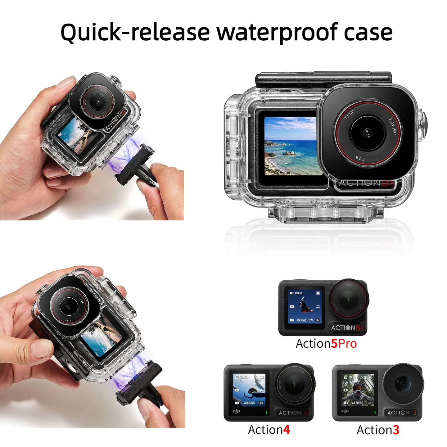 Водонепроницаемый чехол для DJI Osmo Action 5 Pro/4/3, защитный корпус, магнитный адаптер для камеры, корпус для подводного погружения, аксессуары
Водонепроницаемый чехол для DJI Osmo Action 5 Pro/4/3, защитный корпус, магнитный адаптер для камеры, корпус для подводного погружения, аксессуары