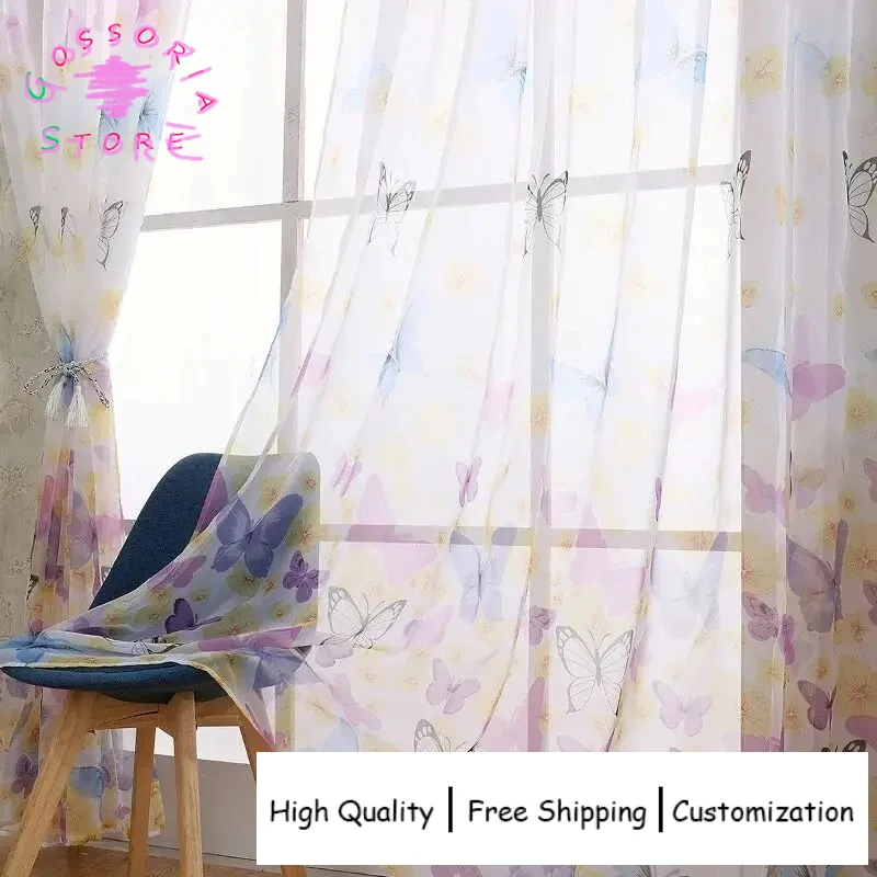 Sample Custom Romantic Butterfly Transparent Curtains for Living Room Tulle Casement Door Printed Drapes Thermal Insulated
Sample Custom Romantic Butterfly Transparent Curtains for Living Room Tulle Casement Door Printed Drapes Thermal Insulated