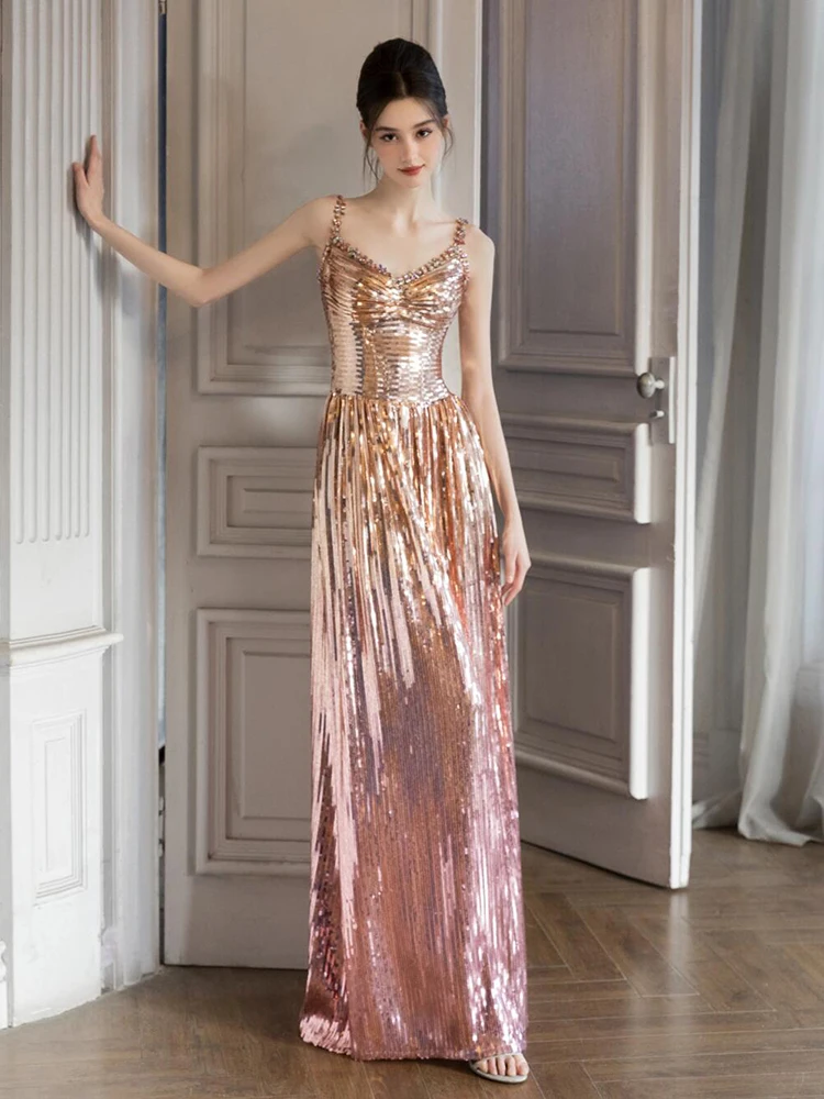 Champagne Color Sequin Evening Dr Ele Strapl Ball Gown Wedding Dr Engagement Par Long Skirt Polyester Fiber
Champagne Color Sequin Evening Dr Ele Strapl Ball Gown Wedding Dr Engagement Par Long Skirt Polyester Fiber