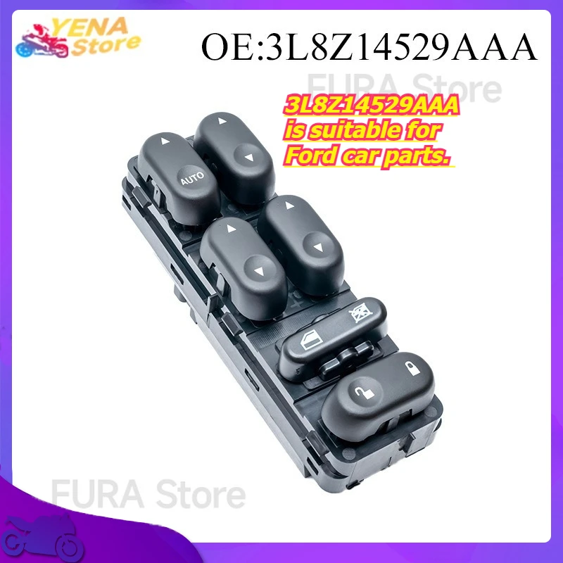 The window control switch button 3L8Z14529AAA is suitable for Ford car parts.
The window control switch button 3L8Z14529AAA is suitable for Ford car parts.