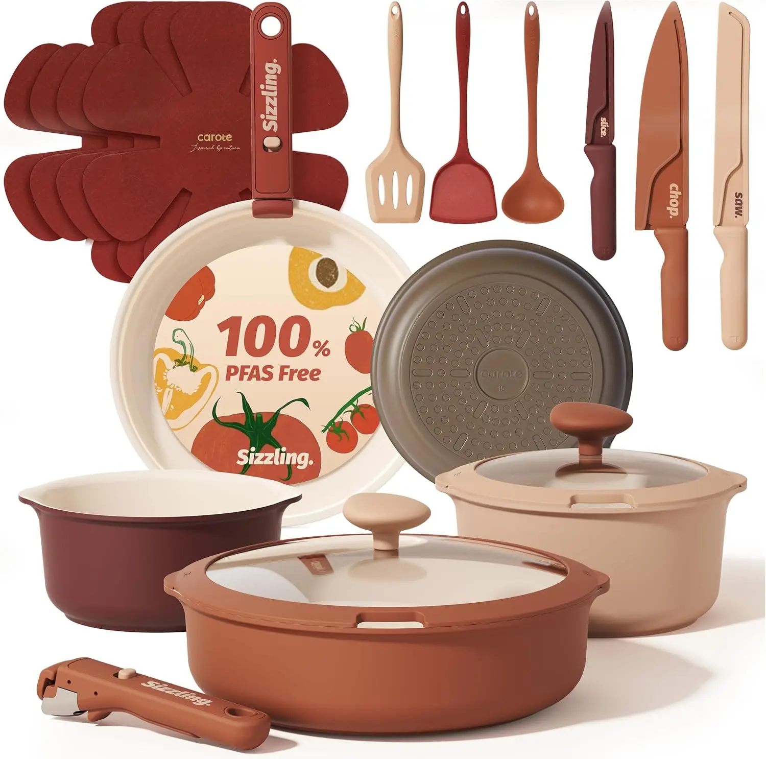 Ceramic Cookware Set, Pots and Pans Set Non Stick with Detachable Handle, 22Pcs Non Toxic Induction Kitchen Cookware
Ceramic Cookware Set, Pots and Pans Set Non Stick with Detachable Handle, 22Pcs Non Toxic Induction Kitchen Cookware