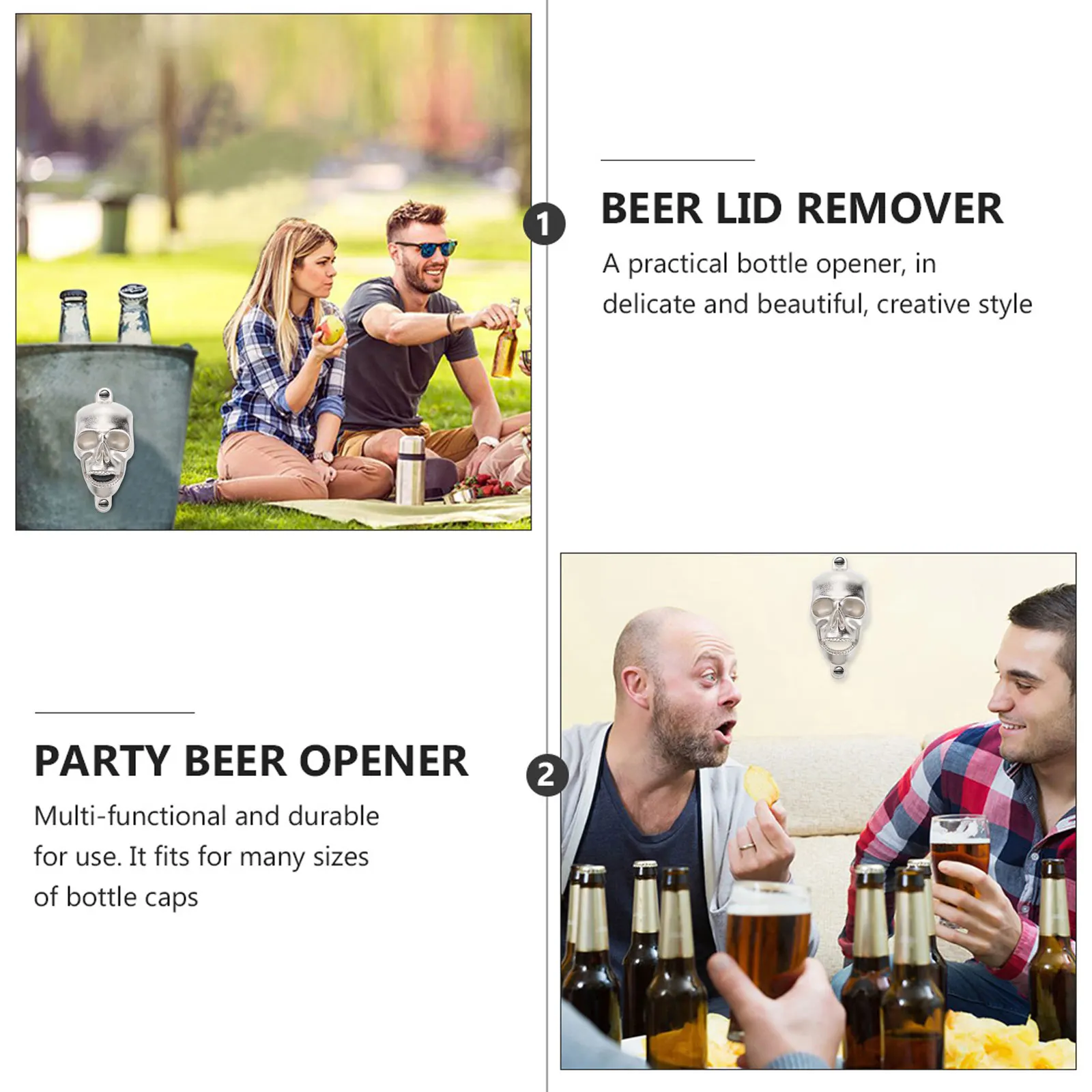 2pcs Skull Bottle Opener Zinc Alloy Beer Can Party Cap Remover Multi Functional Halloween Bar Home Use
2pcs Skull Bottle Opener Zinc Alloy Beer Can Party Cap Remover Multi Functional Halloween Bar Home Use