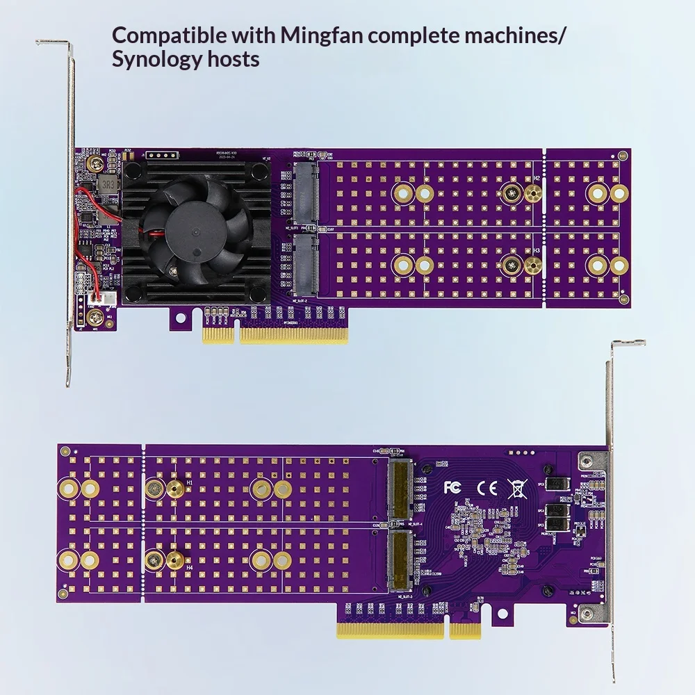 PCIe M.2 NVMe SSD RAID Expansion Card, Quad 4-Bay with Cooling Fan, PLX8747 Chip for NAS/PC Storage Upgrade
PCIe M.2 NVMe SSD RAID Expansion Card, Quad 4-Bay with Cooling Fan, PLX8747 Chip for NAS/PC Storage Upgrade