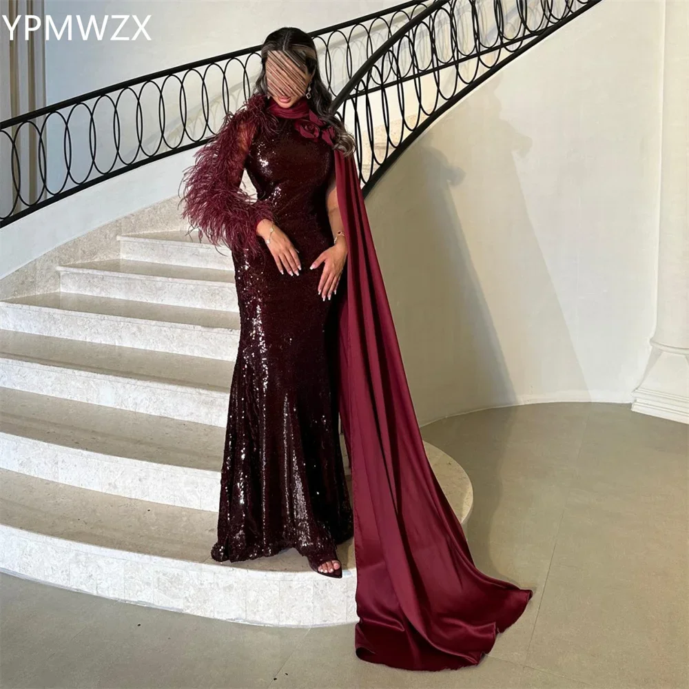 Customized Evening Dress Party Occasion Prom Gown Formal YPMWZX High Collar Mermaid Floor Length Sequin Skirts Feather 3D
Customized Evening Dress Party Occasion Prom Gown Formal YPMWZX High Collar Mermaid Floor Length Sequin Skirts Feather 3D