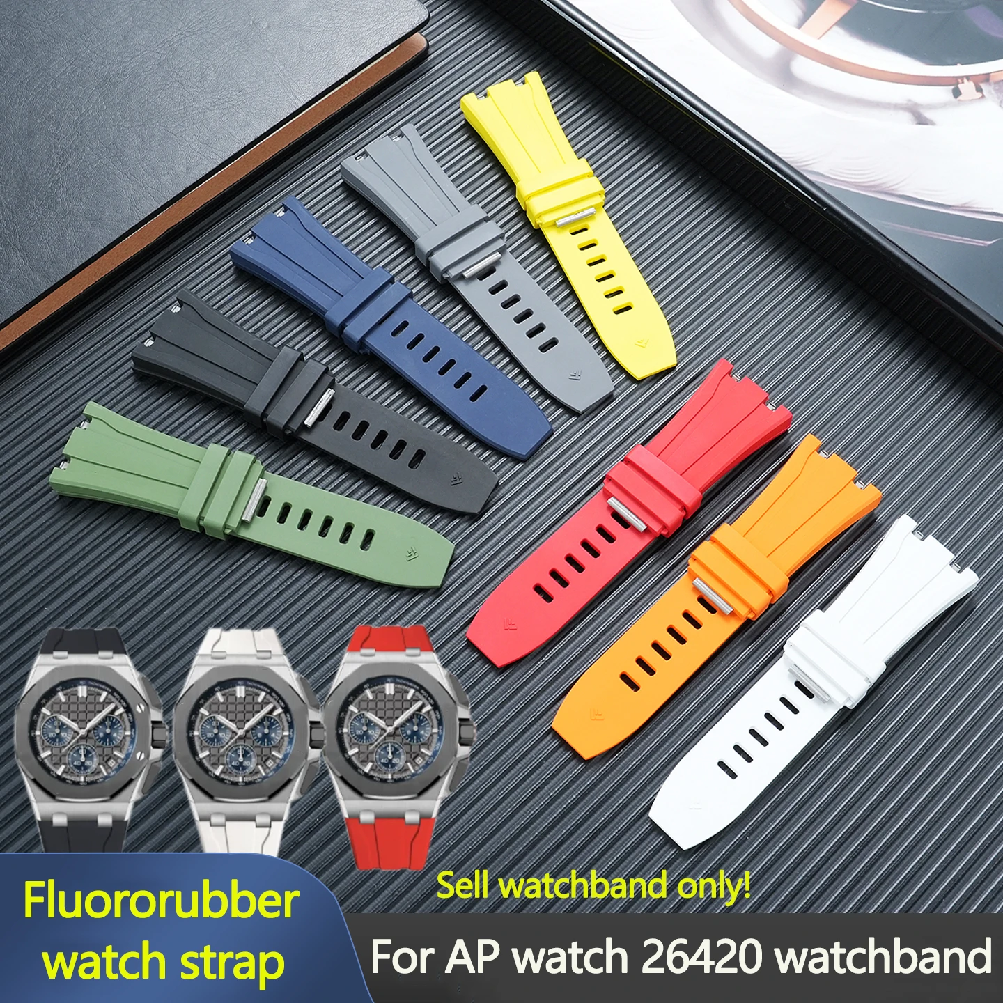 Soft FKM Strap For AP Royal Oak Offshore 26420 Series Steel End Link Quick Release Fluororubber watch band For 43mm wristband
Soft FKM Strap For AP Royal Oak Offshore 26420 Series Steel End Link Quick Release Fluororubber watch band For 43mm wristband