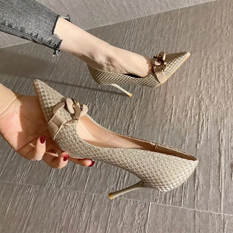 New Fashion Pointed Toe Hemp Pumps High Heels Shoes Ladies Dress for Women Black Shoes Pointed Toe Wedding Dress Shoes
New Fashion Pointed Toe Hemp Pumps High Heels Shoes Ladies Dress for Women Black Shoes Pointed Toe Wedding Dress Shoes