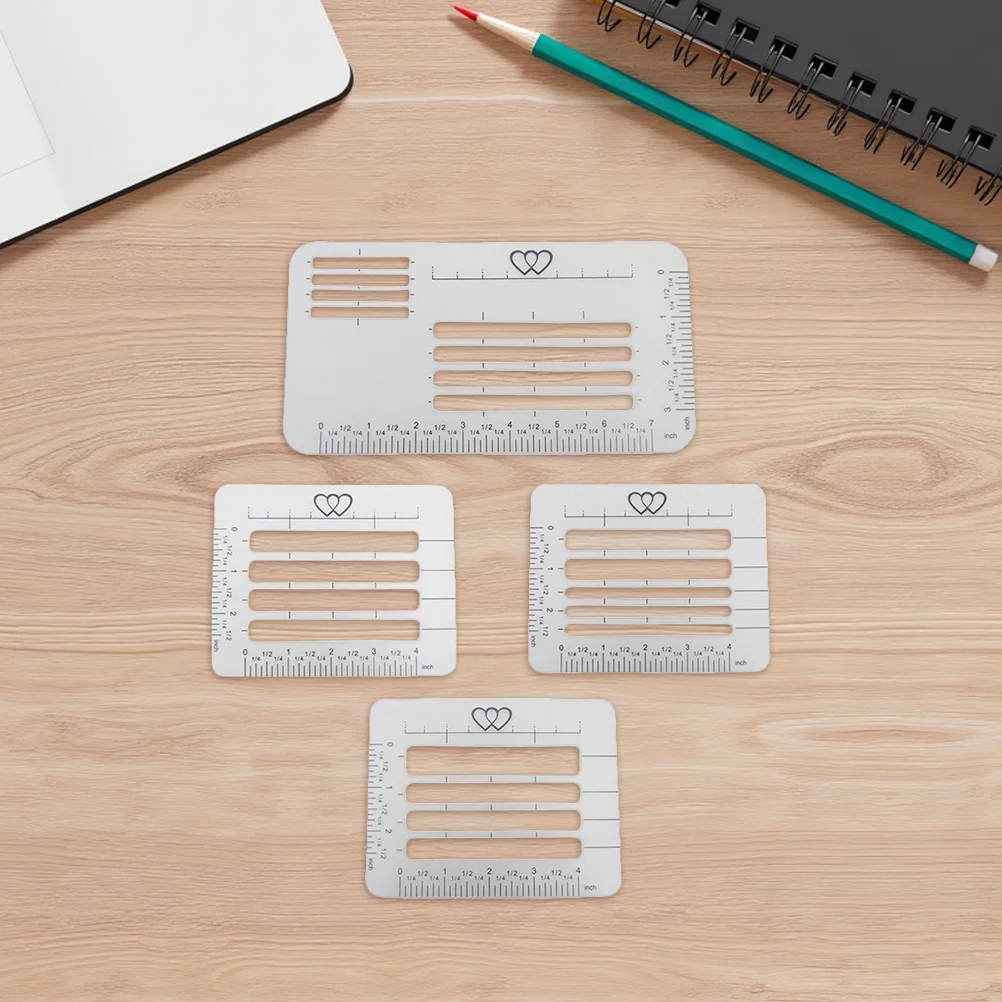 1Set Book Letter Format Template Plastic Spacing Line Ruler Guide for Envelope Addressing Invitation Card Scrapbooking