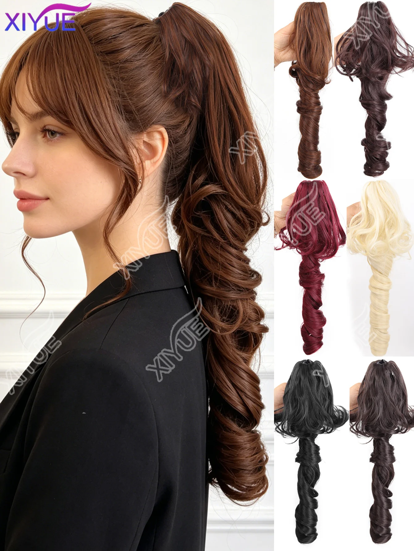 XY Synthetic 16inch Big Claw Clip Spiral Curly Ponytail Hair Curly Natural Tail False Hair For Women Horse Tail Black Hairpiece
XY Synthetic 16inch Big Claw Clip Spiral Curly Ponytail Hair Curly Natural Tail False Hair For Women Horse Tail Black Hairpiece