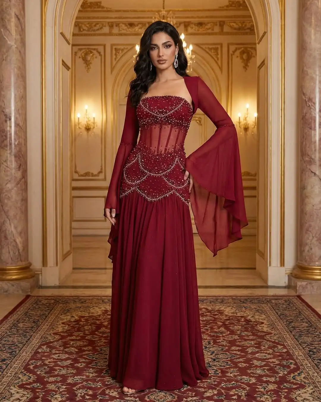 Aenyrst Elegant Party Dresses Formal Occasion Prom Gowns Claret Chiffon Sequins Strapless Customized فساتين طويلة ب
Aenyrst Elegant Party Dresses Formal Occasion Prom Gowns Claret Chiffon Sequins Strapless Customized فساتين طويلة ب