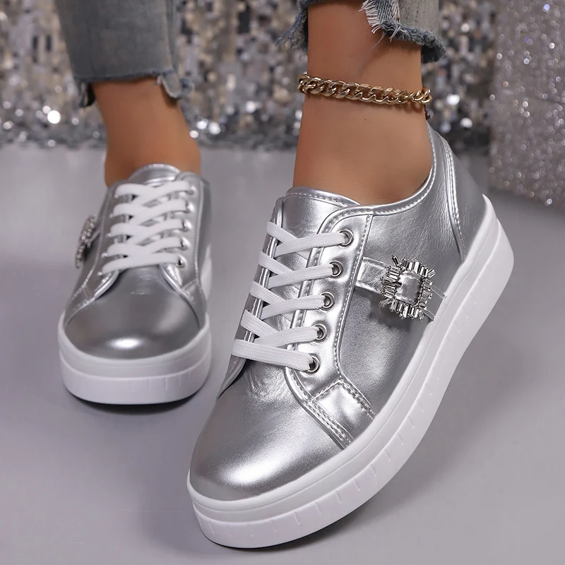 Women Sneakers Fashion Platform Non-slip Women Shoes New Lace Up Sports Shoes Woman Crystal Buckle Thick Bottom Vulcanized Shoes
Women Sneakers Fashion Platform Non-slip Women Shoes New Lace Up Sports Shoes Woman Crystal Buckle Thick Bottom Vulcanized Shoes