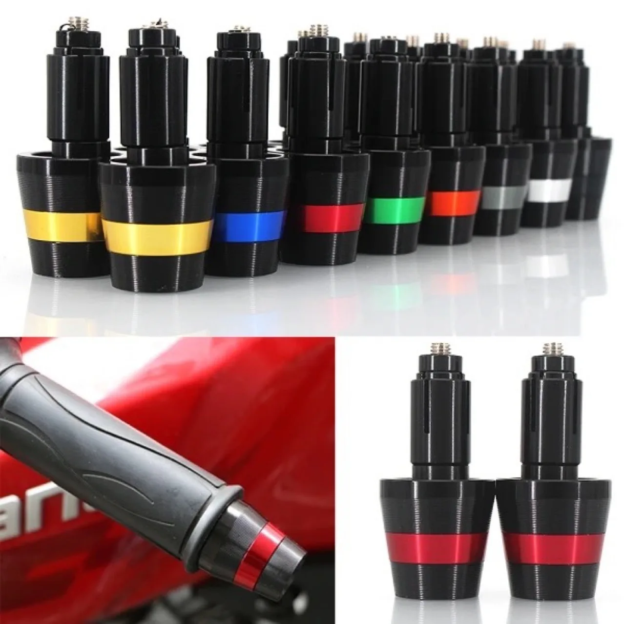 Universal Motorcycle Handlebar End Weights - Vibration Dampening Plugs for Street, Off-Road Scooter Handlebars
Universal Motorcycle Handlebar End Weights - Vibration Dampening Plugs for Street, Off-Road Scooter Handlebars