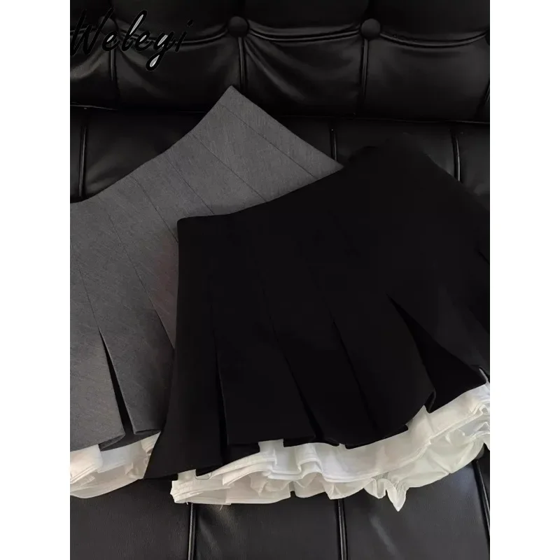 Fashionable Women's Y2k Short Skirt Japanese 2024 Summer New Versatile Layered Spliced Ruffle Edge High Waist Pleated Half Jupes
Fashionable Women's Y2k Short Skirt Japanese 2024 Summer New Versatile Layered Spliced Ruffle Edge High Waist Pleated Half Jupes