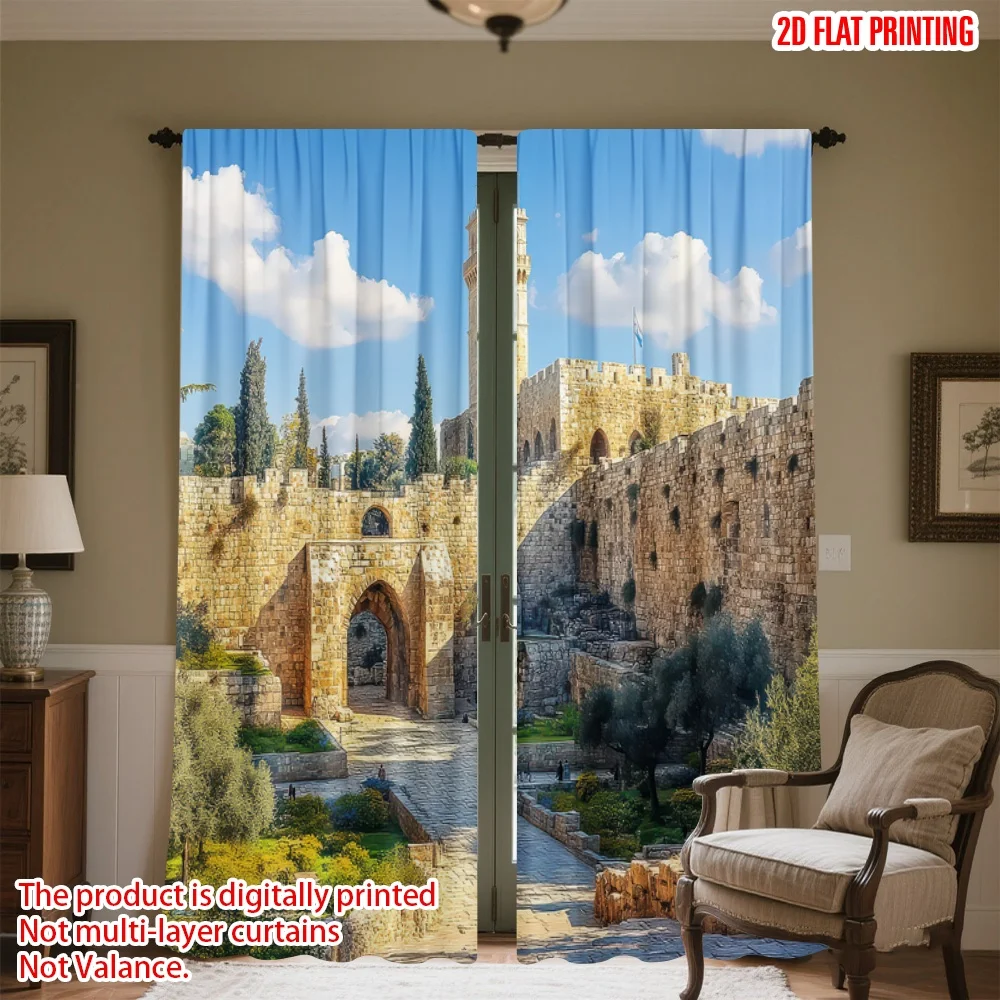 2D flat printing 2pcs Curtains Historic Stone Fortress Digital Printed Polyester Drapes Festive Holiday Use for Indoor Outdoor
2D flat printing 2pcs Curtains Historic Stone Fortress Digital Printed Polyester Drapes Festive Holiday Use for Indoor Outdoor
