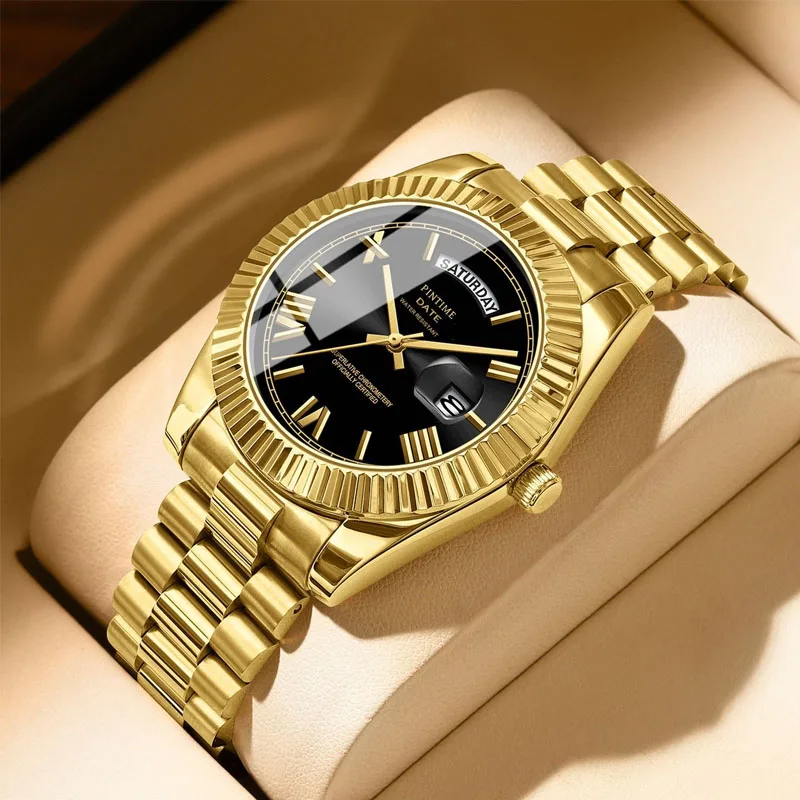 PINTIME мужские часы с календарем недели, вращающийся ободок, дизайн, модный тренд, деловой стиль, мужские повседневные кварцевые часы 
PINTIME мужские часы с календарем недели, вращающийся ободок, дизайн, модный тренд, деловой стиль, мужские повседневные кварцевые часы