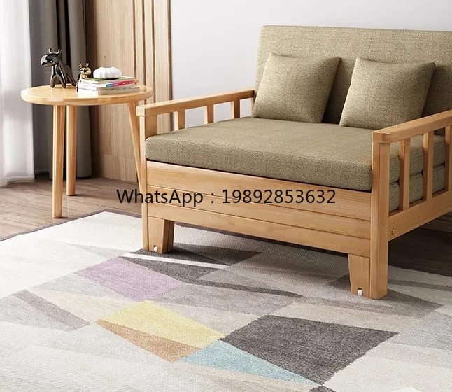 single solid wood sofa bed integrated dual-purpose office foldable lunch break study small apartment living room
single solid wood sofa bed integrated dual-purpose office foldable lunch break study small apartment living room