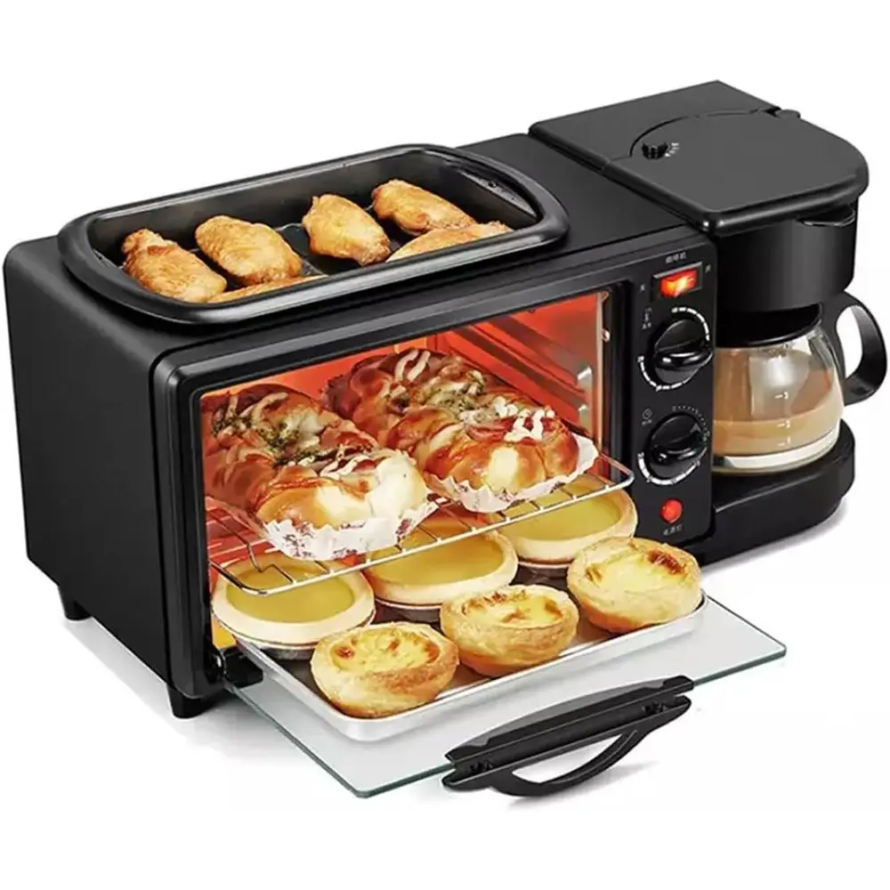 3 in 1 Breakast Station with Coee Maker, 1250W Electric Breakast Maker 9L Non Stick Bread Toaster Oven with rying Pan, Multi-unc
3 in 1 Breakast Station with Coee Maker, 1250W Electric Breakast Maker 9L Non Stick Bread Toaster Oven with rying Pan, Multi-unc