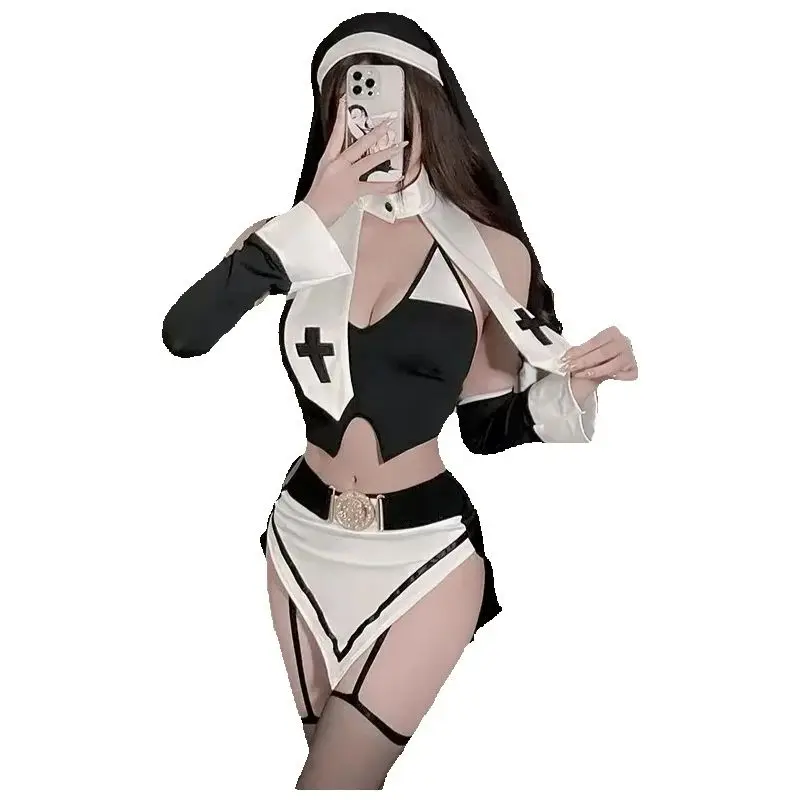 Halloween Sexy Lingerie Nuns Costume Role-playing Nun Uniform Temptation Cosplay Nun Dress Costumes Coss Anime Game Clothing
Halloween Sexy Lingerie Nuns Costume Role-playing Nun Uniform Temptation Cosplay Nun Dress Costumes Coss Anime Game Clothing