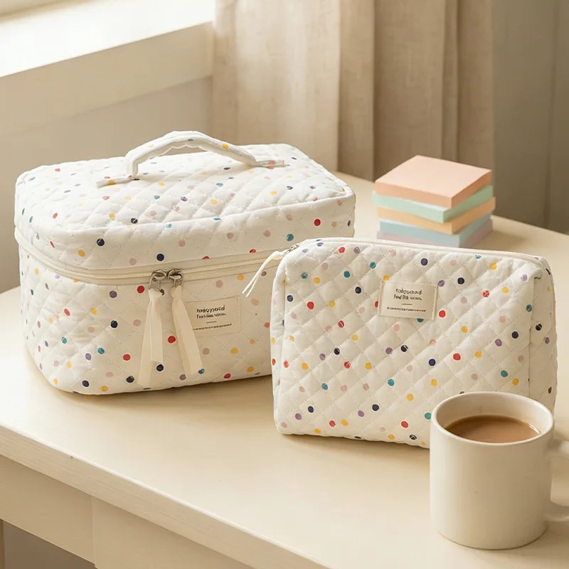 High-value color polka dot cosmetic bag large-capacity portable storage travel washing portable storage bag
High-value color polka dot cosmetic bag large-capacity portable storage travel washing portable storage bag