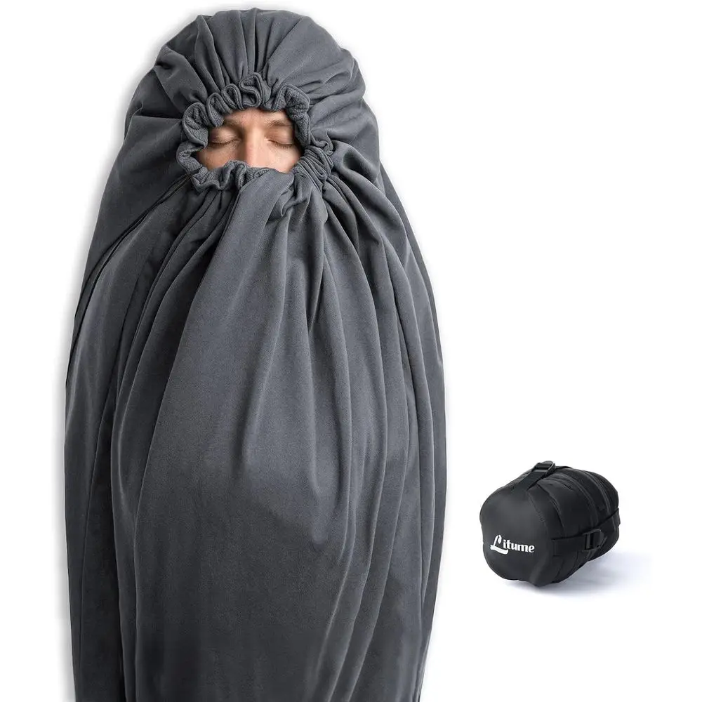 Temperature-Rated Sleeping Bag Liner for Cold Weather Adventures, Lightweight Mummy Design with Hood and Storage Sack
Temperature-Rated Sleeping Bag Liner for Cold Weather Adventures, Lightweight Mummy Design with Hood and Storage Sack