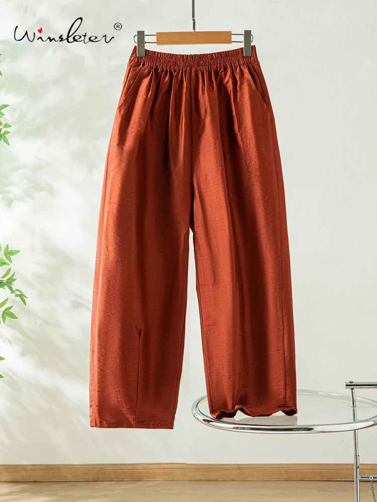 Winsleter-100%Real Silk Douppioni Elegant Trousers, Elastic Waist Solid, Women Fashion Commute Harem Pants, 2026 Summer B65369CC
Winsleter-100%Real Silk Douppioni Elegant Trousers, Elastic Waist Solid, Women Fashion Commute Harem Pants, 2026 Summer B65369CC