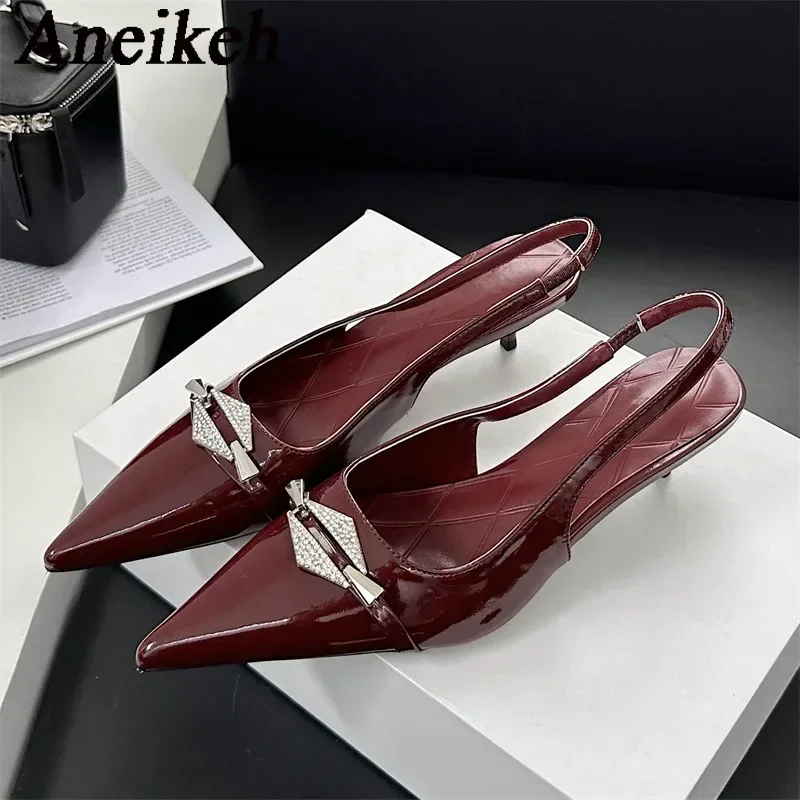 Aneikeh 2025 NEW Summer High Heels PU Crystal Bling Shoes For Women Pointed Toe Pumps Women Sandals Shallow Sewing Slip-On Black
Aneikeh 2025 NEW Summer High Heels PU Crystal Bling Shoes For Women Pointed Toe Pumps Women Sandals Shallow Sewing Slip-On Black