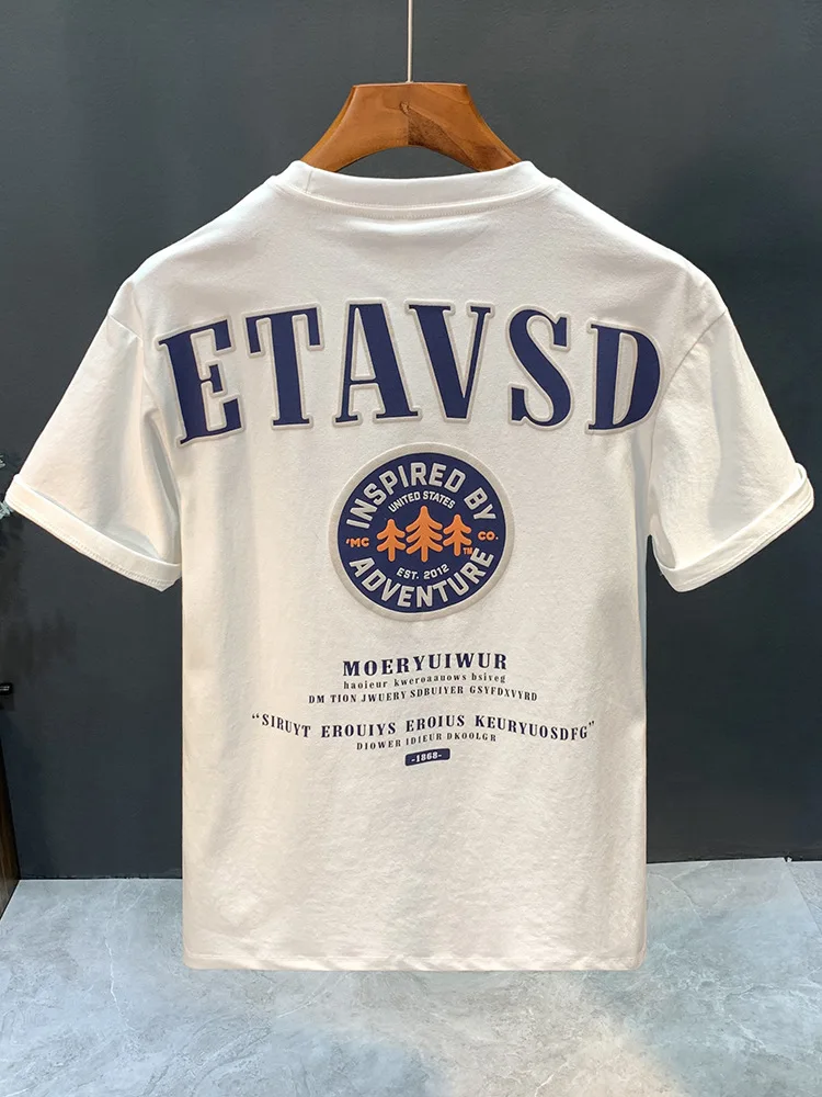Summer New American Short sleeved T-shirt for Men's Trendy Letter Print Round Neck Slim Fit Versatile Loose Half sleeved Top
Summer New American Short sleeved T-shirt for Men's Trendy Letter Print Round Neck Slim Fit Versatile Loose Half sleeved Top