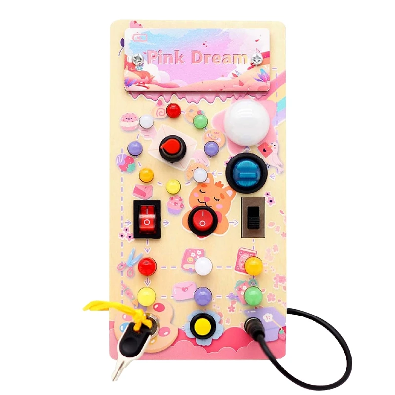 Busy Board, Wooden Busy Board With LED Light Switches, Sensory Toys Light Switch Toys Travel Toys Pink Dream Easy Install
Busy Board, Wooden Busy Board With LED Light Switches, Sensory Toys Light Switch Toys Travel Toys Pink Dream Easy Install