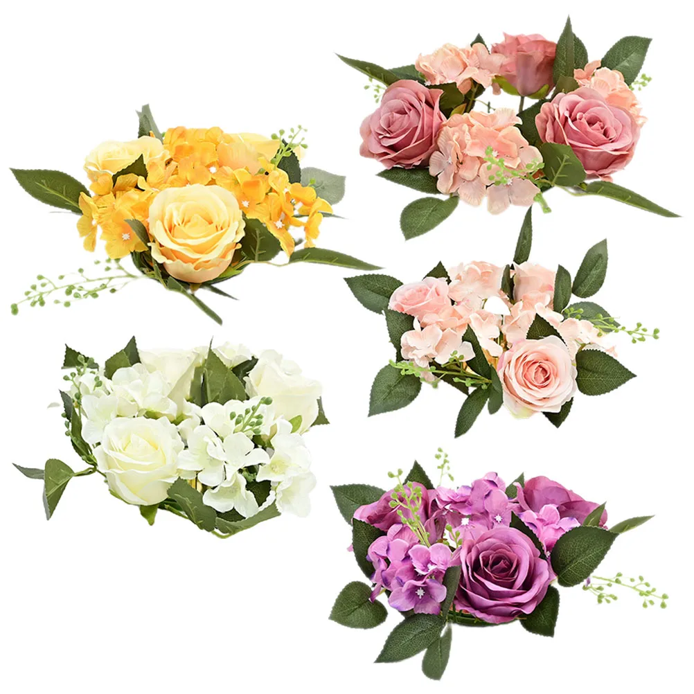 5 Pcs Artificial Rose Rings Spring Floral Decor Plastic Wreaths Greenery Pillars Garland Wedding Table Centerpiece
5 Pcs Artificial Rose Rings Spring Floral Decor Plastic Wreaths Greenery Pillars Garland Wedding Table Centerpiece