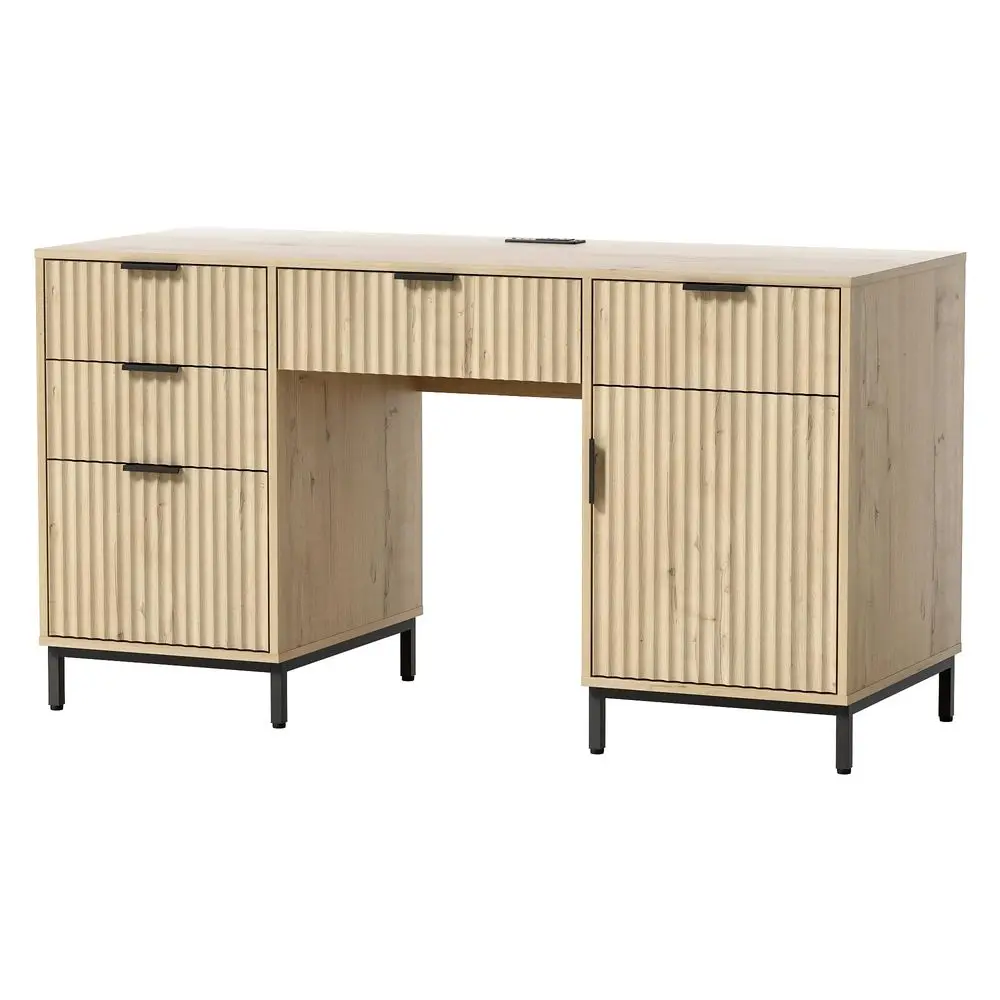 Large Fluted Executive Desk with File Drawer, Computer Desk with Storage and Charging Station, Modern Wooden Home Office Desk f
Large Fluted Executive Desk with File Drawer, Computer Desk with Storage and Charging Station, Modern Wooden Home Office Desk f