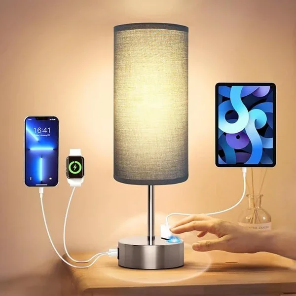 Small Bedside Lamp Touch Control Table Lamp with USB A+C Charging Ports & AC Outlet 3-Way Dimmable
Small Bedside Lamp Touch Control Table Lamp with USB A+C Charging Ports & AC Outlet 3-Way Dimmable