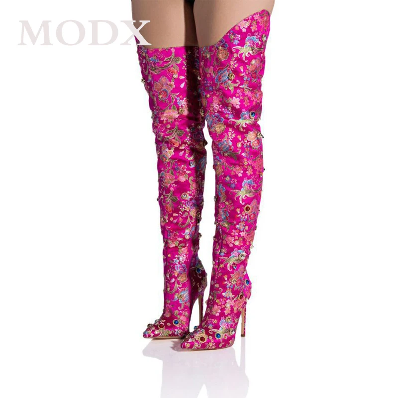 Gemstone Decor Over The Knee Boots 2023 Winter Fashion Rose Red Luxury Sexy Long Boots Pointed Toe Runway Shoes Botas De Mujer
Gemstone Decor Over The Knee Boots 2023 Winter Fashion Rose Red Luxury Sexy Long Boots Pointed Toe Runway Shoes Botas De Mujer