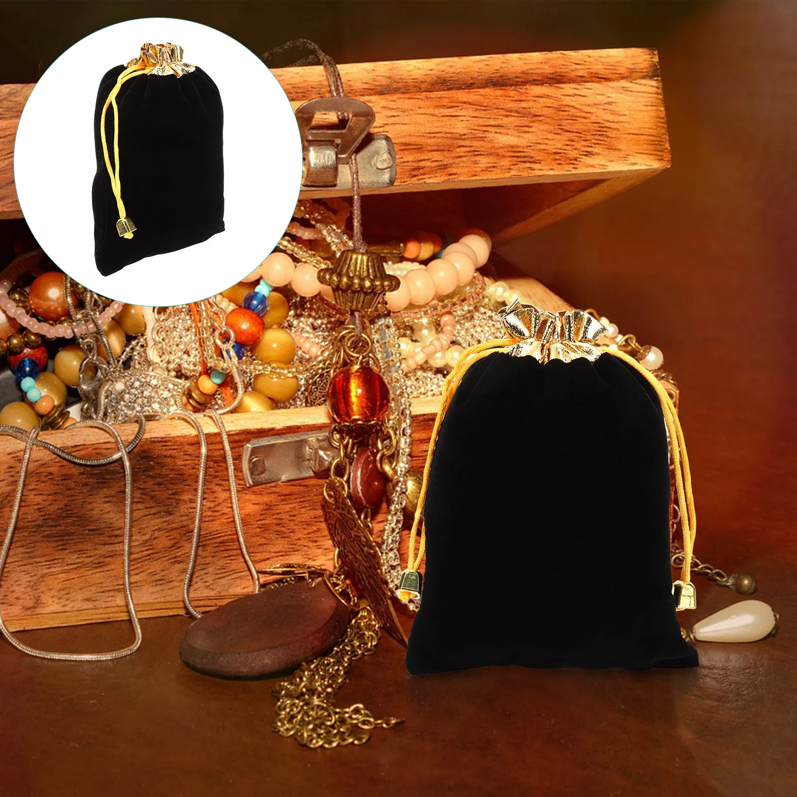 20Pcs Gold Trim Drawstring Bag Small Jewelry Storage Pouches Portable Party Treat Gift Packing Bags Velour Elegant Small Pouches
20Pcs Gold Trim Drawstring Bag Small Jewelry Storage Pouches Portable Party Treat Gift Packing Bags Velour Elegant Small Pouches